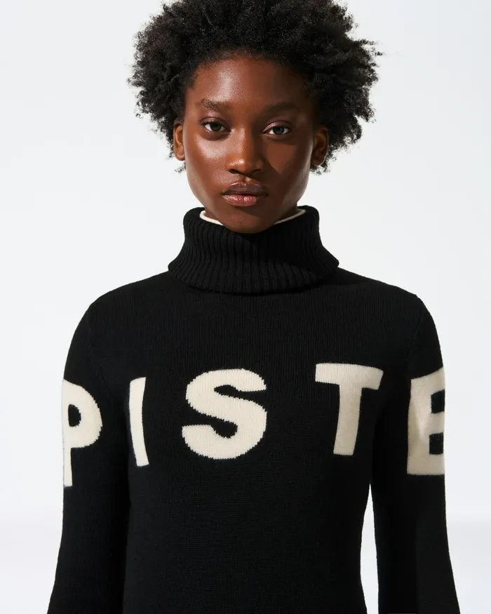 Perfect Moment Piste Merino Wool Sweater Black Women Tops