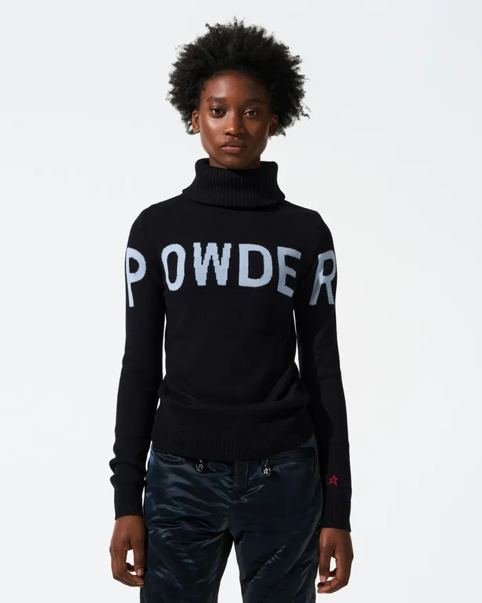 Perfect Moment Powder Merino Wool Sweater Navy Women Tops