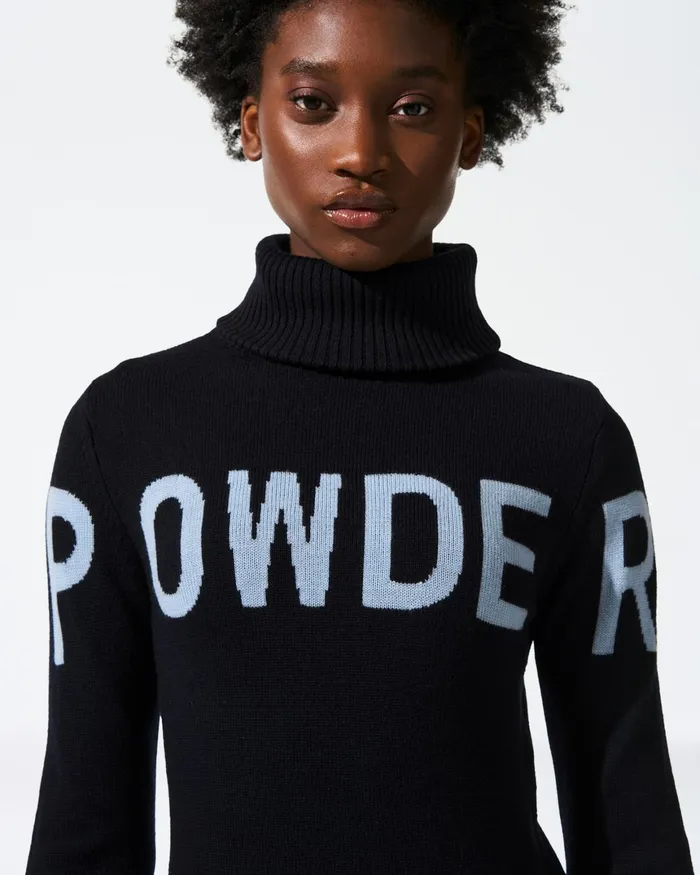 Perfect Moment Powder Merino Wool Sweater Navy Women Tops