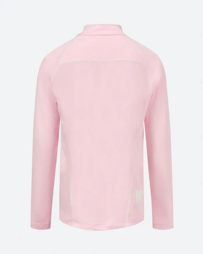 Perfect Moment Thermal Half Zip Pale Pink Kids Base Layers