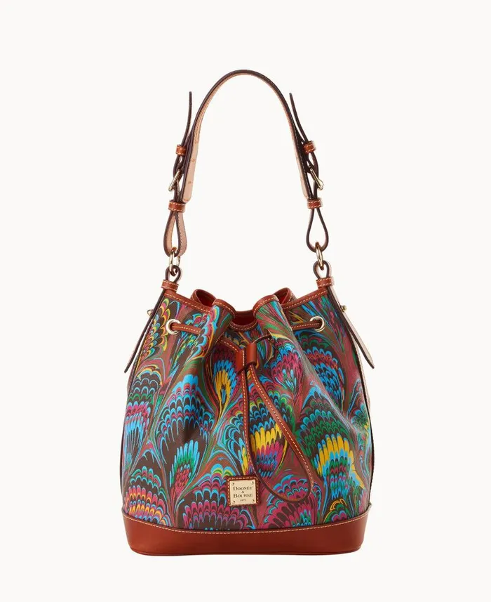 Plumes Drawstring Brown Woman Dooney and Bourke Shoulder Bags