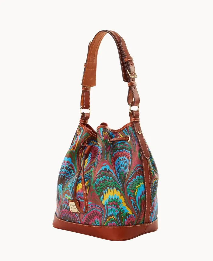 Plumes Drawstring Brown Woman Dooney and Bourke Shoulder Bags Plumes Drawstring Brown Woman Dooney and Bourke Shoulder Bags