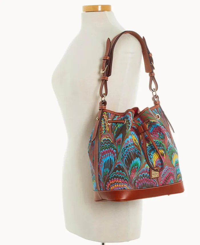 Plumes Drawstring Brown Woman Dooney and Bourke Shoulder Bags Plumes Drawstring Brown Woman Dooney and Bourke Shoulder Bags