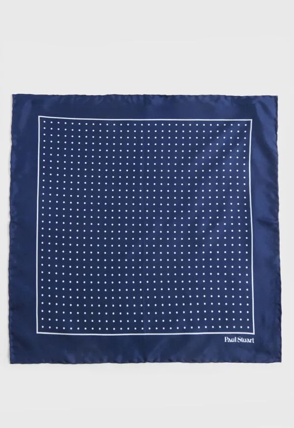 Pocket Squares Paulstuart Mens Silk Twill Dot Print Pocket Square SilverWhite Pocket Squares Paulstuart Mens Silk Twill Dot Print Pocket Square SilverWhite