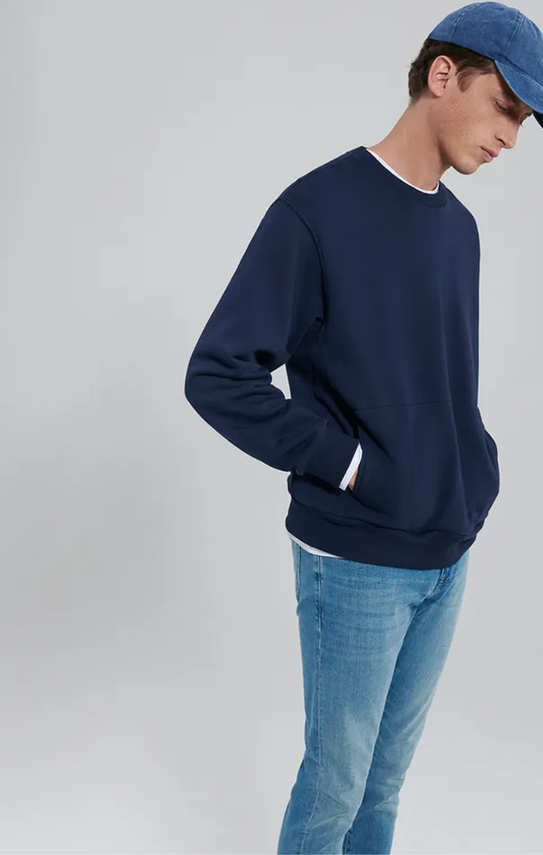 Pocket Sweatshirt In Navy Blazer Men Mavi Jeans Loungewear Pocket Sweatshirt In Navy Blazer Men Mavi Jeans Loungewear