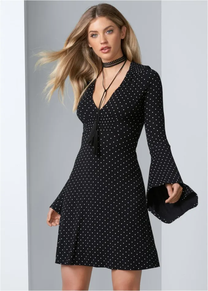 POLKA DOT DRESS Black Multi Women VENUS Sundresses
