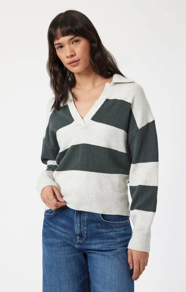 Polo Pullover Sweater In Urban Chic Stripe Women Mavi Jeans Sweaters
