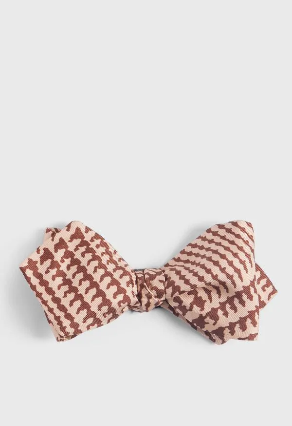 Printed Silk Glen Plaid Bow Tie BlackWhite Ties Paulstuart Mens
