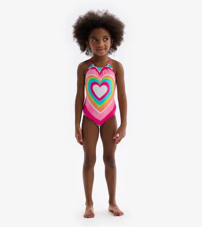 Psychedelic Heart Gather Front Swimsuit Hatley