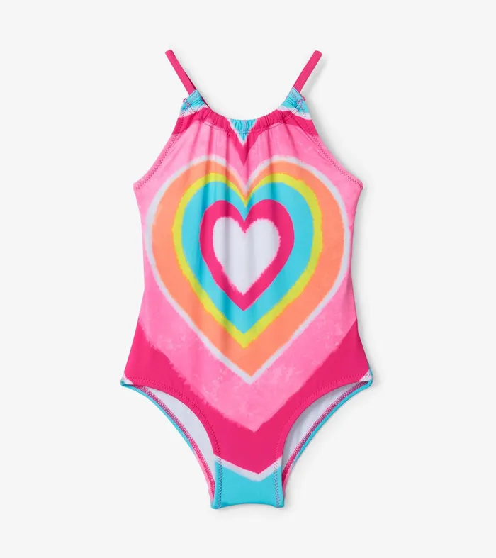 Psychedelic Heart Gather Front Swimsuit Hatley