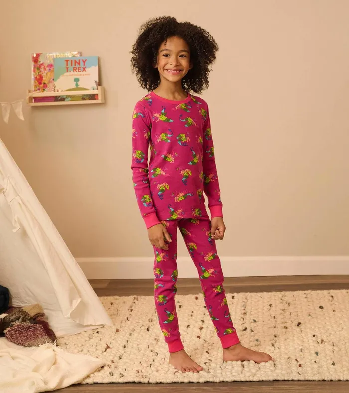 Rainbow Dragons Kids Organic Cotton Pajama Set Hatley