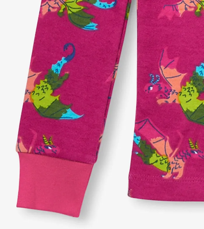 Rainbow Dragons Kids Organic Cotton Pajama Set Hatley
