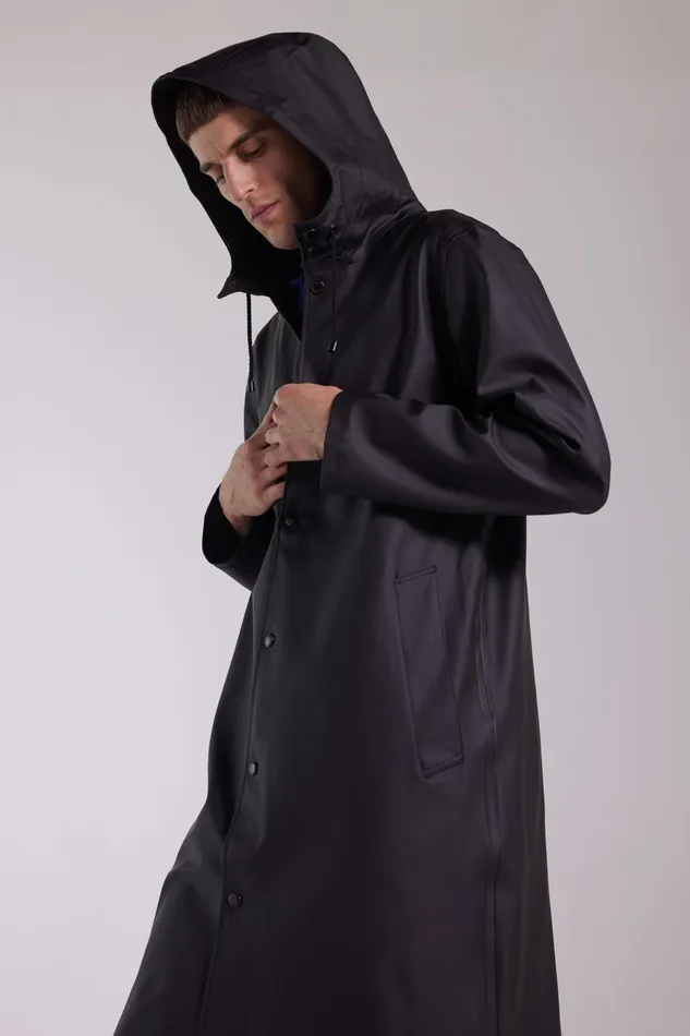 Raincoats Men Stutterheim Stockholm Long Raincoat Black