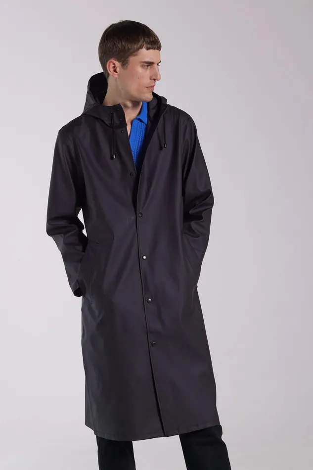 Raincoats Men Stutterheim Stockholm Long Raincoat Black