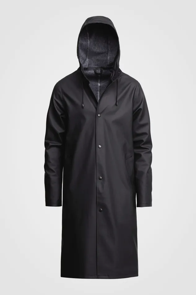 Raincoats Men Stutterheim Stockholm Long Raincoat Black