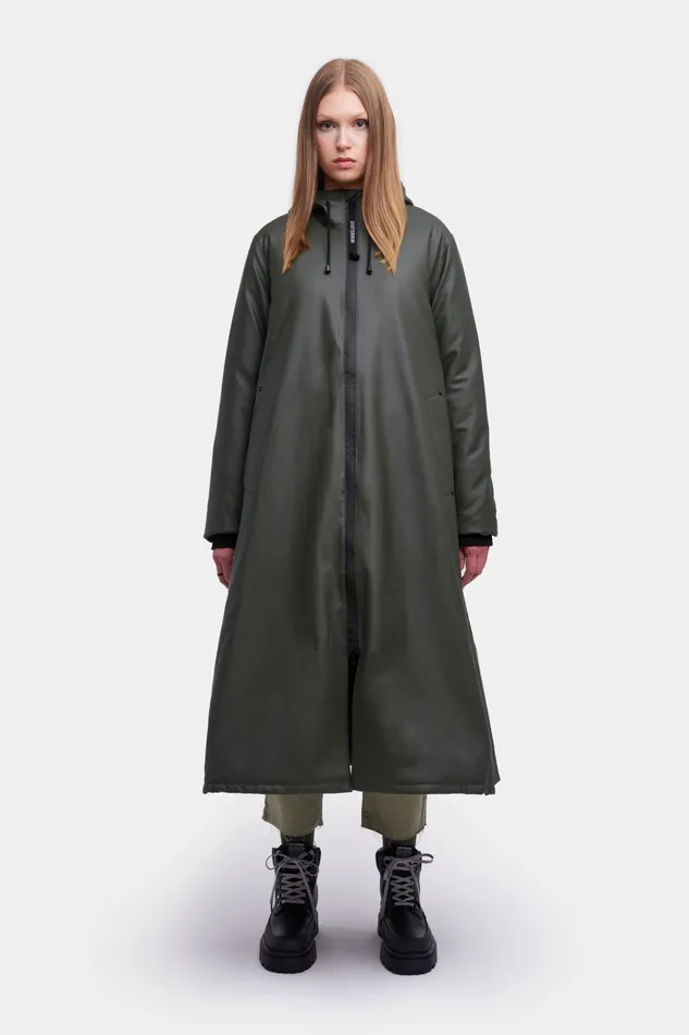 Raincoats Women Stutterheim Mosebacke Long Winter Jacket Green