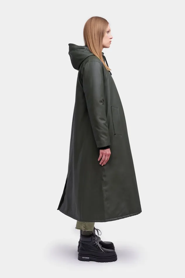 Raincoats Women Stutterheim Mosebacke Long Winter Jacket Green