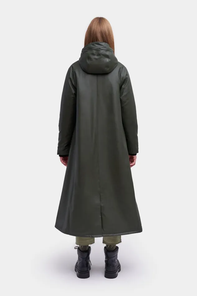 Raincoats Women Stutterheim Mosebacke Long Winter Jacket Green