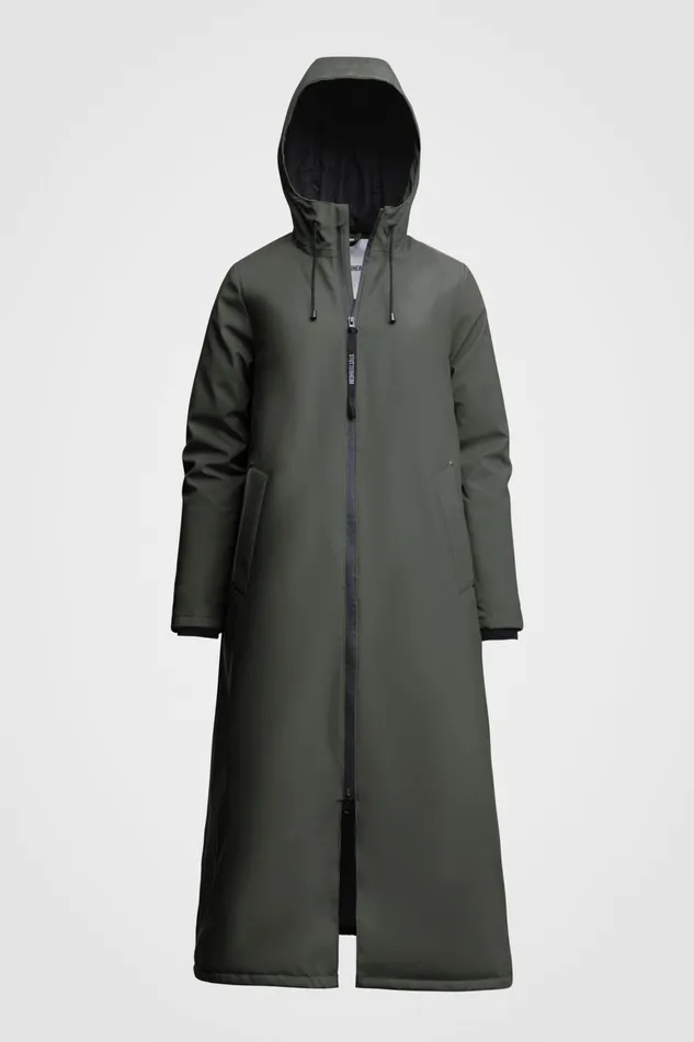 Raincoats Women Stutterheim Mosebacke Long Winter Jacket Green