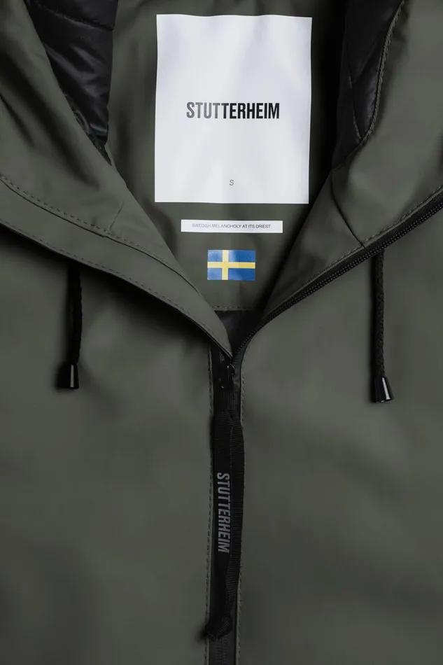 Raincoats Women Stutterheim Mosebacke Long Winter Jacket Green