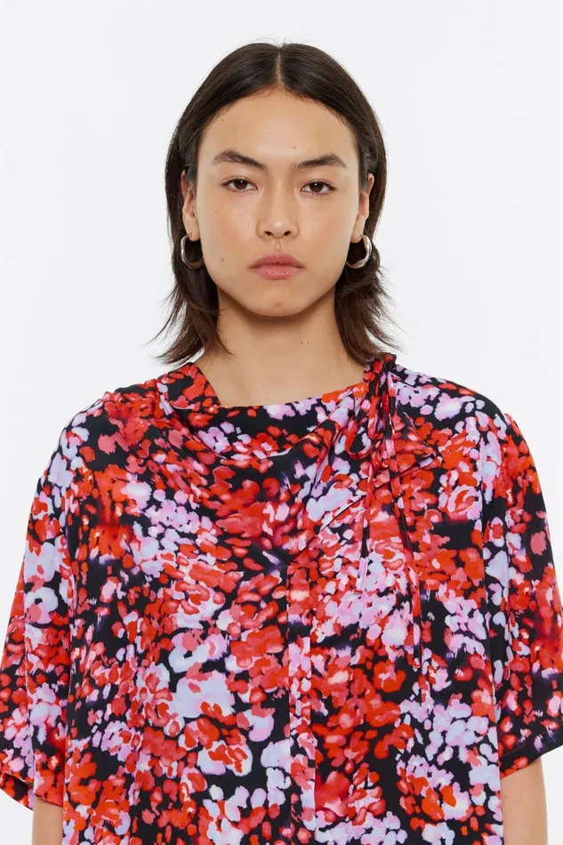 Red Leomimosa Tie Scarf Top Leomimosa Red Women Bimba Y Lola Shirts Red Leomimosa Tie Scarf Top Leomimosa Red Women Bimba Y Lola Shirts