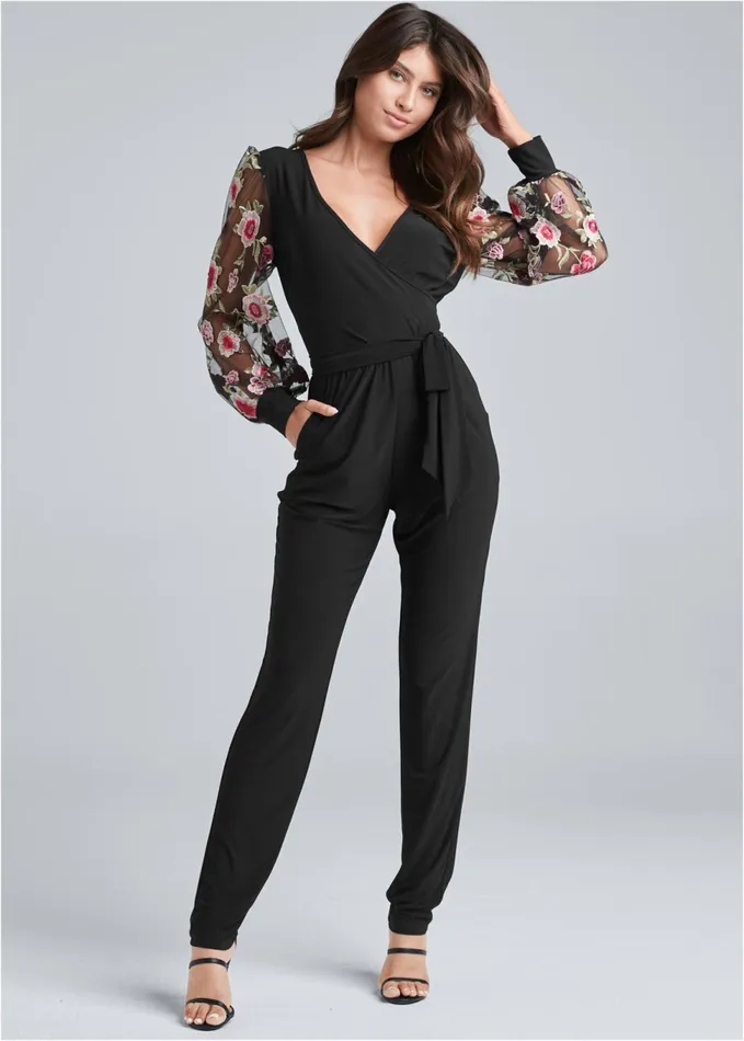 ROSE ROMANCE JUMPSUIT Black Multi Women VENUS Jumpsuits