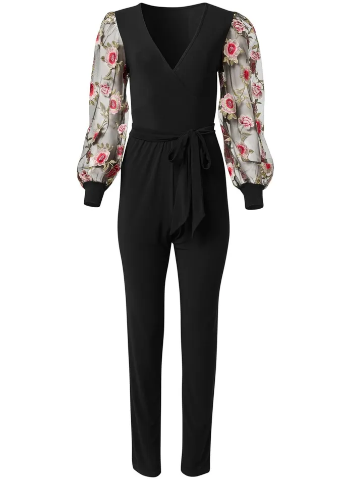 ROSE ROMANCE JUMPSUIT Black Multi Women VENUS Jumpsuits ROSE ROMANCE JUMPSUIT Black Multi Women VENUS Jumpsuits