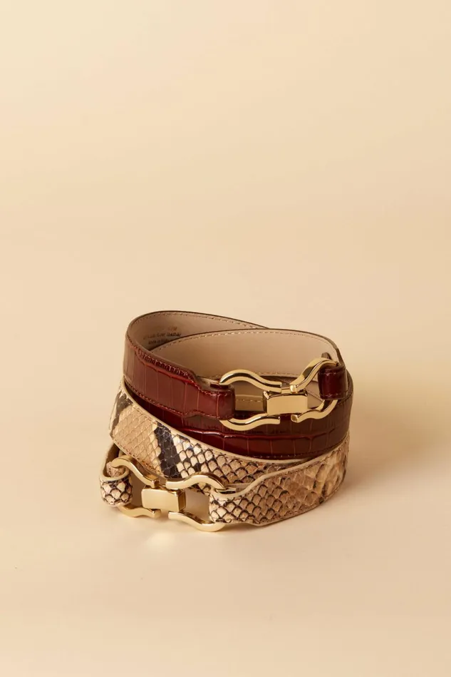 Rouje LAURE Belt Croco Cognac Women Small Leather Goods
