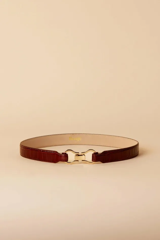Rouje LAURE Belt Croco Cognac Women Small Leather Goods
