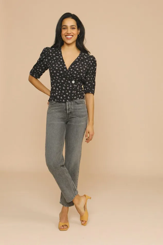 Rouje LOUISETTE Top Bouquet Noir Women Blouses and Tops