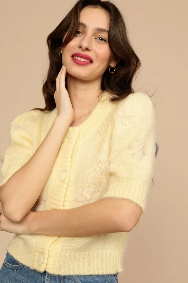Rouje ROMEO Cardigan Jaune Uni Women Knits