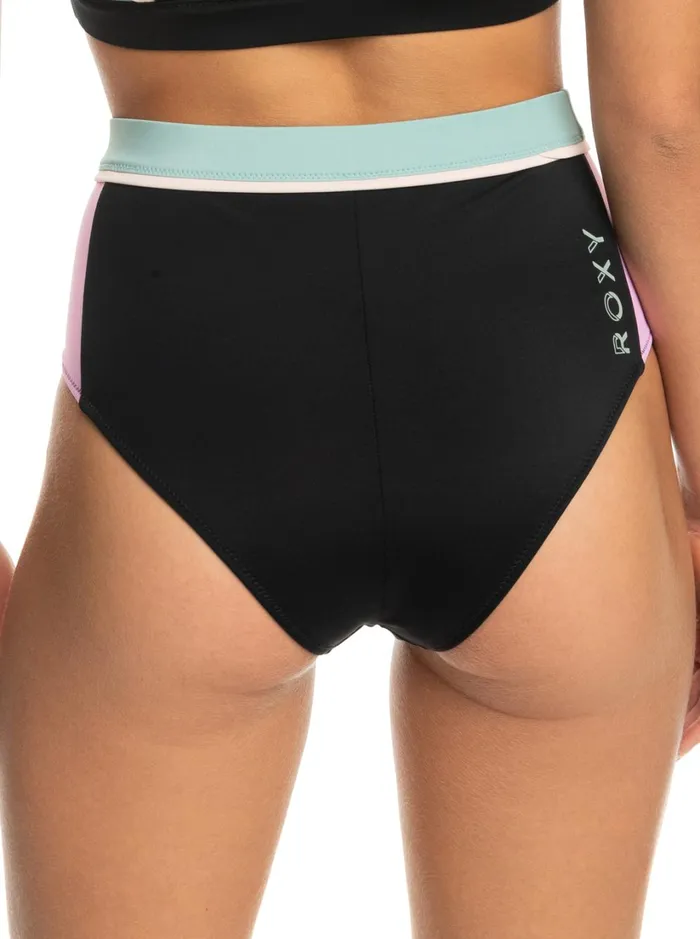 Roxy Active Swimsuits Roxy Active High Waist Bikini Bottoms Anthracite 8211 Women