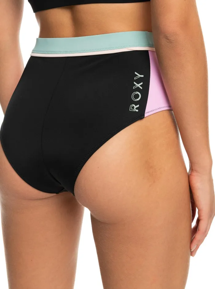Roxy Active Swimsuits Roxy Active High Waist Bikini Bottoms Anthracite 8211 Women