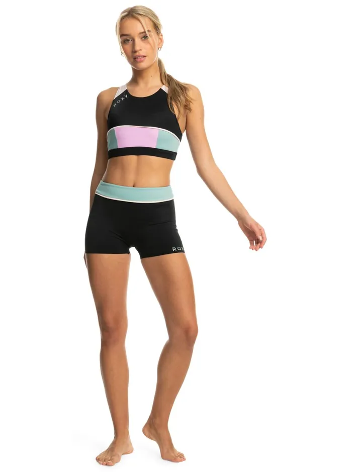 Roxy Active Swimsuits Roxy Active Shorty Bikini Bottoms Anthracite 8211 Women
