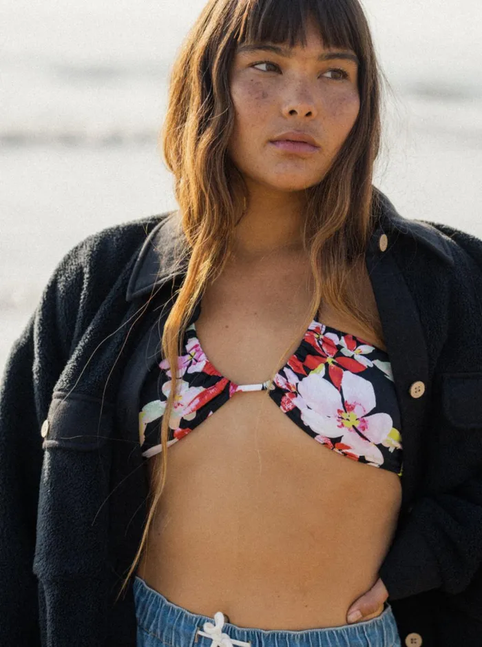 Roxy Bikini Tops Pants Beach Classics Fashion Triangle Bikini Top Anthracite New Life 8211 Women
