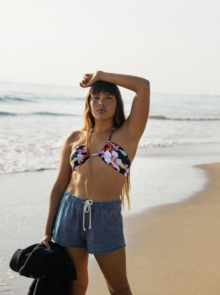 Roxy Bikini Tops Pants Beach Classics Fashion Triangle Bikini Top Anthracite New Life 8211 Women