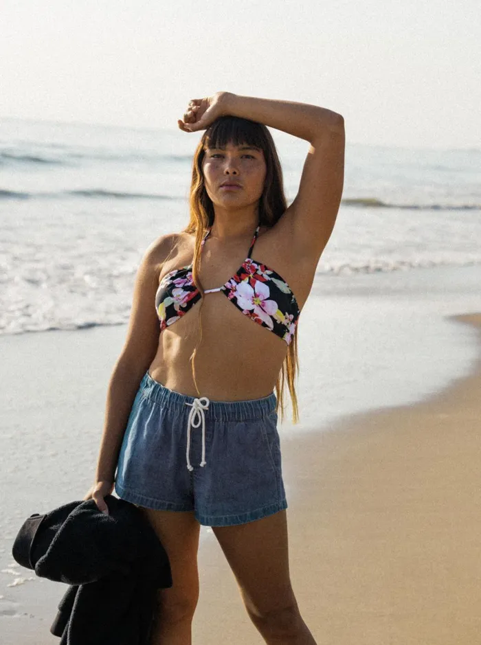 Roxy Bikini Tops Pants Beach Classics Fashion Triangle Bikini Top Anthracite New Life 8211 Women