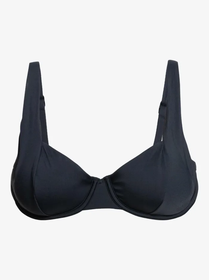 Roxy Bikinis Beach Classics Underwired DCup Bikini Top Anthracite 8211 Women