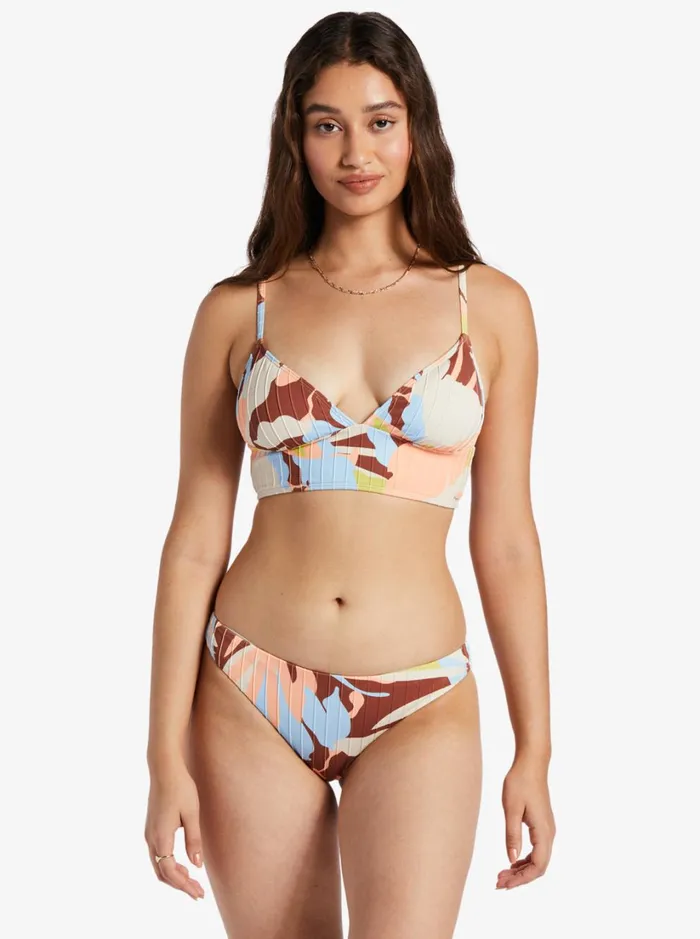 Roxy Bikinis Floradelic Cheeky Printed Bikini Bottoms Rustic Brown Floraldelic 8211 Women