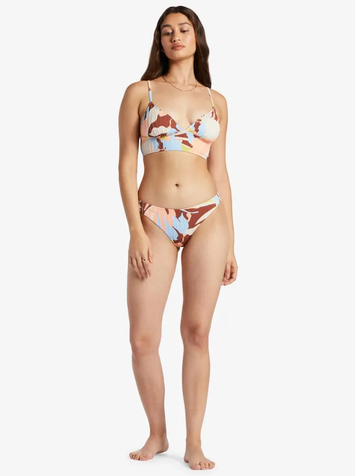 Roxy Bikinis Floradelic Cheeky Printed Bikini Bottoms Rustic Brown Floraldelic 8211 Women