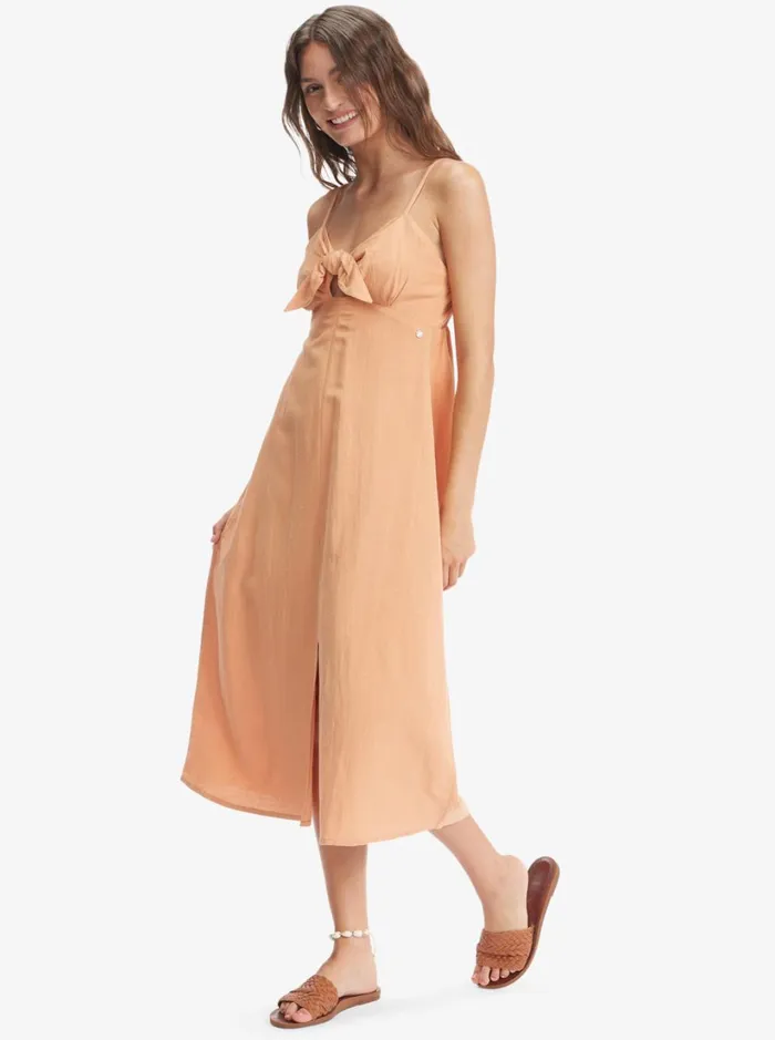Roxy Dresses Bittersweet Step Midi Dress Toasted Nut 8211 Women
