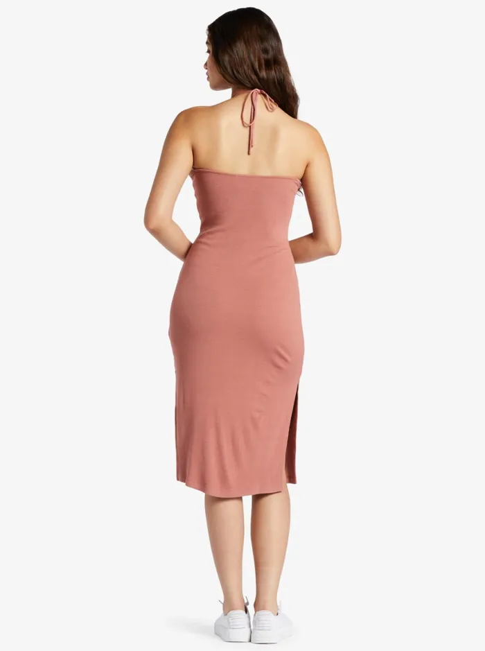 Roxy Dresses Late Sunset Halter Midi Dress Cedar Wood 8211 Women