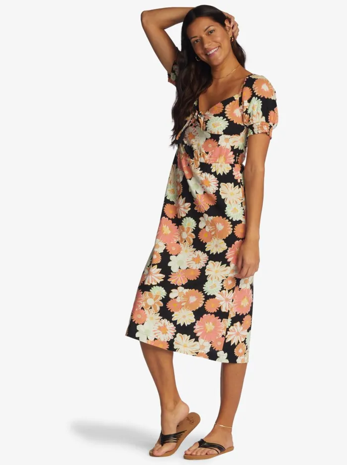 Roxy Dresses Summertime Feeling Midi Dress Anthracite Boogie Chillen 8211 Women
