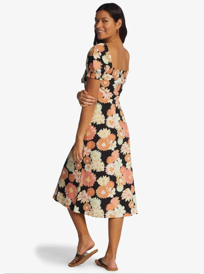 Roxy Dresses Summertime Feeling Midi Dress Anthracite Boogie Chillen 8211 Women