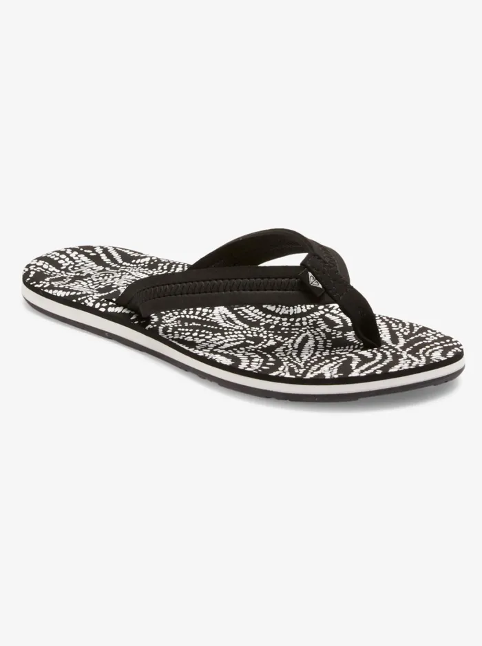 Roxy Flip Flops Vista Loreto FlipFlops Blackwhiteblack 8211 Women