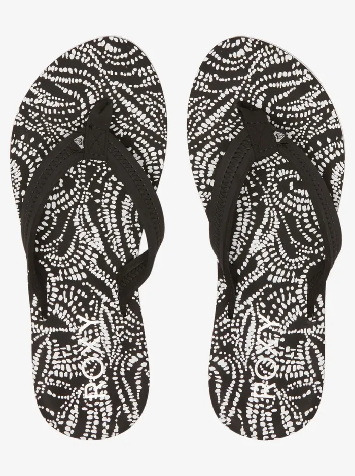 Roxy Flip Flops Vista Loreto FlipFlops Blackwhiteblack 8211 Women