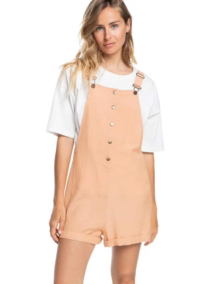 Roxy Jumpsuits and Rompers Back To Goodbye Short Overalls Toast 8211 Women