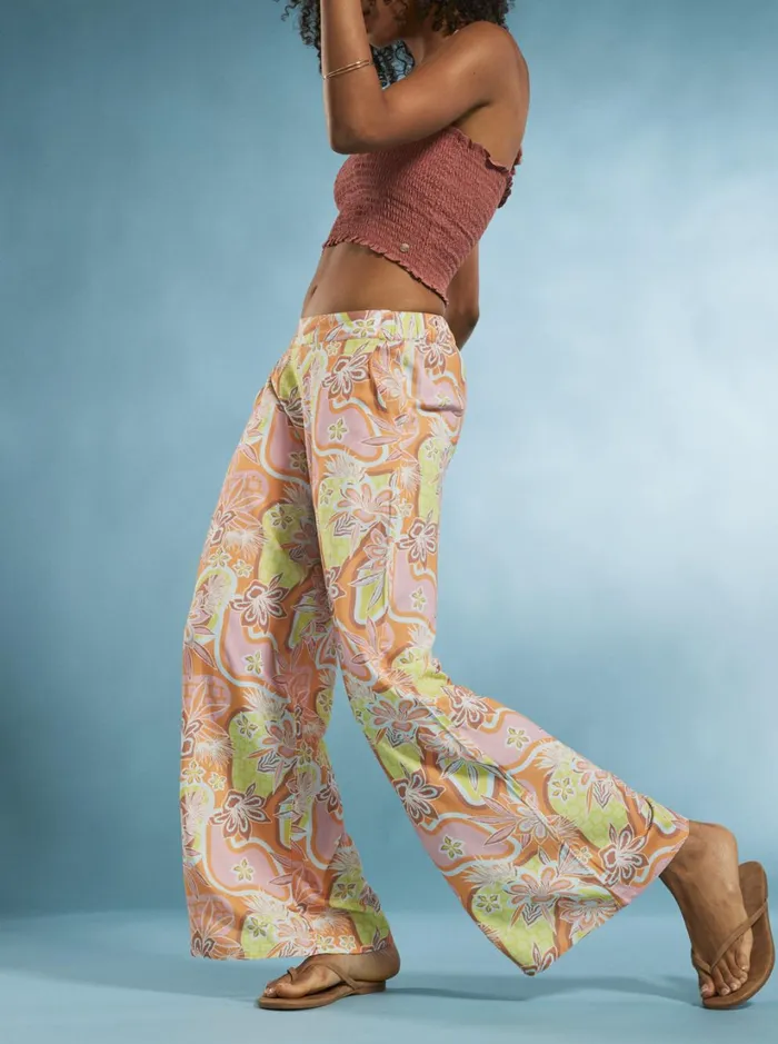 Roxy Pants and Jeans Midnight Avenue Wide Leg Pants Mock Orange Roxy Delic 8211 Women
