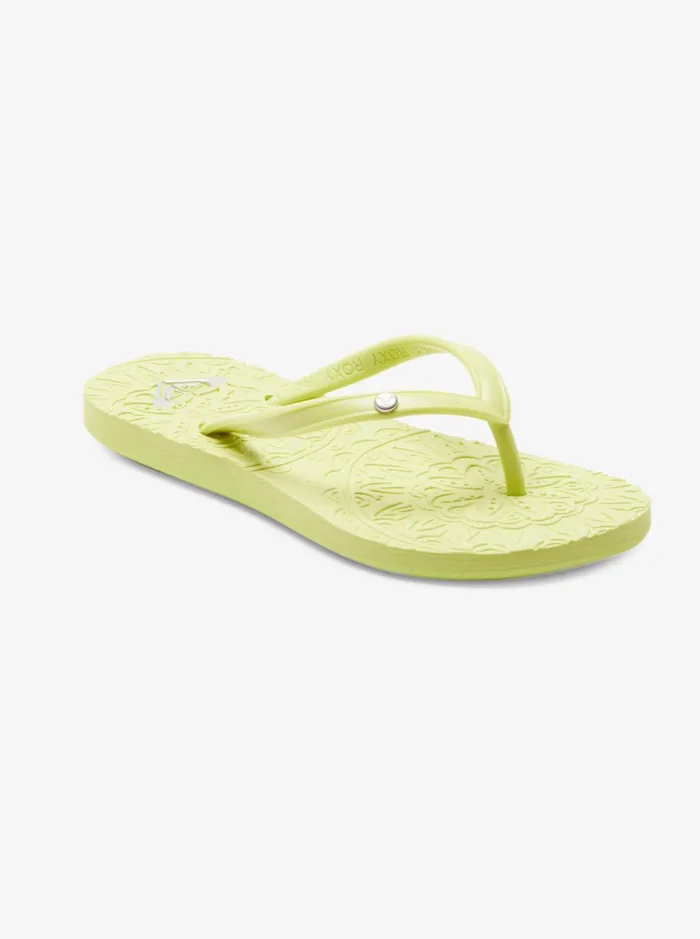 Roxy Shoes and Sandals Girl039s 416 Antilles FlipFlops Lime Green 8211 Women