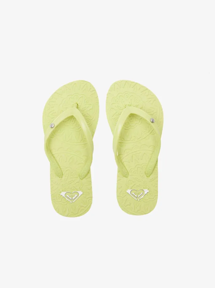Roxy Shoes and Sandals Girl039s 416 Antilles FlipFlops Lime Green 8211 Women